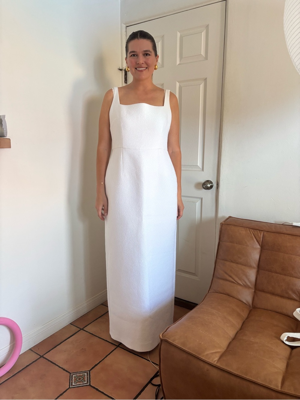Emilia Wickstead Bridal Column Cloque Gown US 14 UK 18